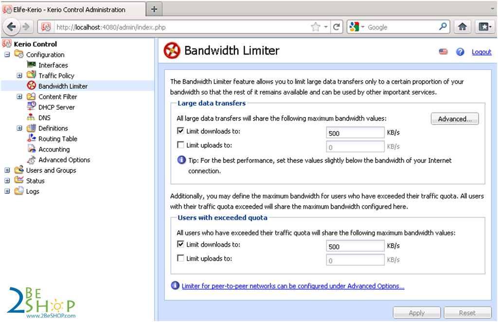 จำกัด Bandwidth ในการดาวน์โหลด